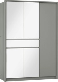 Szafa Przesuwna RUMBLE 151 cm z Lustrem Szafa Dwudrzwiowa Szary