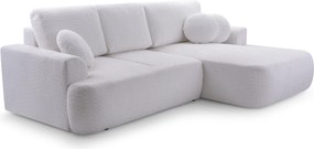 Masseno Narożnik FILO z funkcją spania i pojemnikiem na pościel Narozniki L, Rozkładana sofa - Biały, CORAL 70
