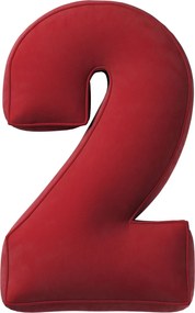 Poduszka Cyferka 2 kolor czerwony tkanina połyskliwa, welwetowa