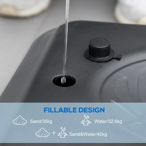 SPORTNOW Stojak na kosz koszykarski, regulowana wysokość 182-213 cm, odporny na warunki atmosferyczne, z kołami, metalowa rama