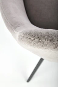 K431 krzesło jasny popiel, tkanina velvet, stabilne, tapicerowane, welur
