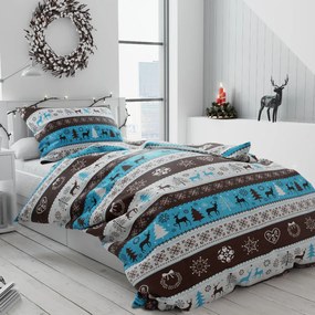 PrzytulneMieszkanie.pl PrzytulneMieszkanie.pl Pościel bawełniana ZIMOWY RENIFER brązowy Rozmiar pościeli: 70 x 90 cm | 140 x 200 cm