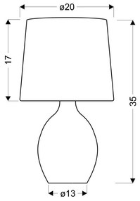 Ciemnoszara lampa stołowa z tekstylnym kloszem (wys. 35 cm) Ambon – Candellux Lighting