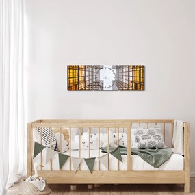 Obraz drapaczy chmur (z zegarem) (90x30 cm)
