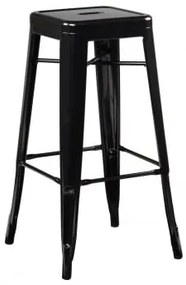 Zestaw 4 Sztaplowanych Wysokich Stołków Stalowych Lix Czarna & ↑75 Cm - Sklum