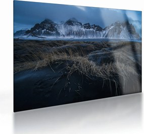 Obraz na szkle z widokiem na islandzkie szczyty (70x50 cm)