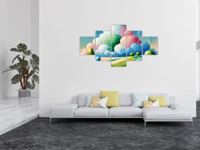 Obraz - Krajobraz z chmurą (125x70 cm)