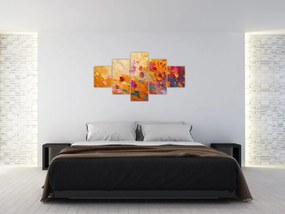 Obraz - Malowanie kolorowych kwiatów (125x70 cm)