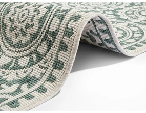 Zielono-kremowy dywan odpowiedni na zewnątrz NORTHRUGS Jardin, 80x350 cm
