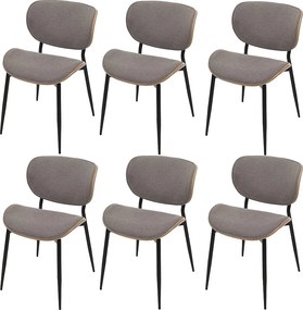 Krzesło do jadalni MCW-O45 (zestaw 6 sztuk),  naturalny, jasnoszary