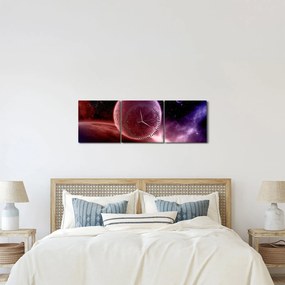 Obraz - Planeta (z zegarem) (90x30 cm)