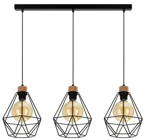 Spot-Light 21822304-Żyrandol na lince DIAMENT 3xE27/60W/230V dąb