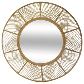 Lustro boho w bambusowej ramie INA, Ø 89 cm