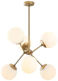 Lampa wisząca w biało-złotym kolorze ze szklanym kloszem ø 55 cm Gondol – Opviq lights