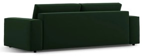 Ciemnozielona aksamitna rozkładana/ze schowkiem sofa 247 cm Jodie – Micadoni