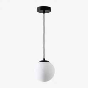 Lampa Sufitowa Ø12 Cm Z Żelaza Z Kulą Szklaną Uvol Czarna - Sklum