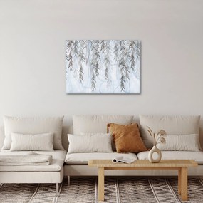 Obraz - Gałązki wierzby na niebieskim tle (70x50 cm)