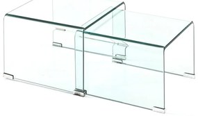 Szklane stoliki zestaw 2 szt. 44.5x49 cm Cristal – Tomasucci