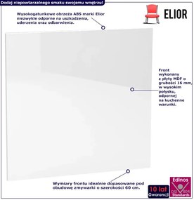 Biały nowoczesny front do zmywarki S5-R06