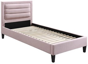 Łóżko 90 x 190 cm z zagłówkiem w kolorze różowym - Różowe - MACHUPIO