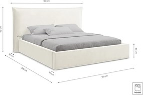 Tapicerowane łóżko dwuosobowe ze schowkiem ze stelażem 140x200 cm w kolorze terakoty Esala – Makamii