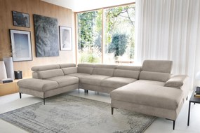 Beżowy nowoczesny narożnik U z funkcją spania Z6-C34