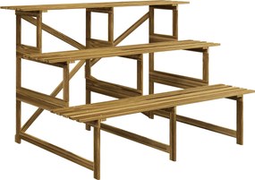 Outsunny regał na rośliny półka na kwiaty regał na kwiaty półka na rośliny stojak na kwiaty 3 stopnie drewno jodłowe kolor ciemnobrązowy 120 x 80 x 80 cm
