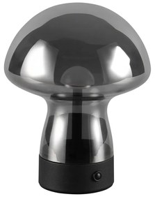 Szara lampa stołowa LED ze szklanym kloszem (wysokość 18 cm) Dooley – Trio