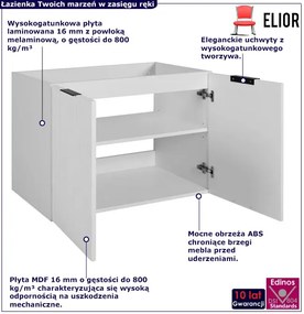 Biała dwudrzwiowa wisząca szafka do łazienki 80 cm R2-E70