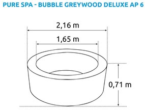 Jacuzzi dmuchane dla 6 osób ø 216 cm głębokość 71 cm Bubble Greywood Deluxe 6 AP – Intex