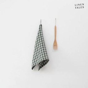 Lniana ścierka 45x65 cm Forest Green Gingham – Linen Tales