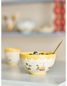 Żółto-kremowa kamionkowa miska dla dzieci ø 13,5 cm Celebrate – Bloomingville Mini