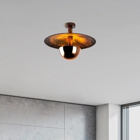 Lampa wisząca w kolorze miedzi z metalowym kloszem ø 48 cm Kurt – Opviq lights