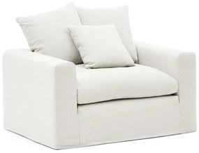 Biały lniany fotel Nora – Kave Home