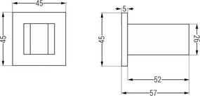 Mexen Cube uchwyt prysznicowy, gun gray szczotkowany - 79350-66