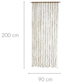 Zasłona na drzwi MACRAME, listki, 90 x 200 cm