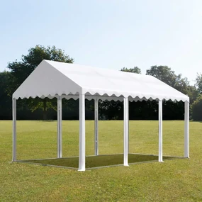 TOOLPORT 3x6 m Namiot imprezowy bez ścian bocznych, plandeka PVC, biały, z ramą podłogową - (1056)