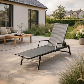 Leżak Ogrodowy ROULE Technorattan Czarny