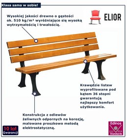 Ławka ogrodowa 180 cm 7 kolorów T0-H78