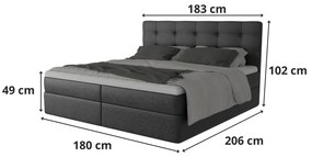 Wygodne i nowoczesne łóżko kontynentalne BRUNO 160cm - jasnoszare