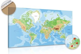 Obraz na korku klasyczna mapa świata
