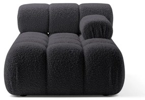 Antracytowy moduł sofy z materiału bouclé (prawostronny) Bellis – Micadoni Home