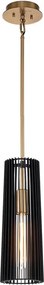 Quintiesse QN-LINARA-P-BK - Lampa wisząca na pręcie LINARA 1xE27/60W/230V czarny/złoty