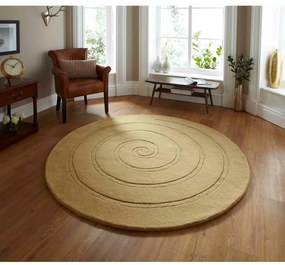 Beżowy wełniany dywan Think Rugs Spiral, ⌀ 140 cm