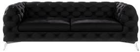 Czarna aksamitna sofa 225 cm Chelsea – Ropez