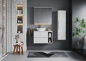 Biały Zestaw do Łazienki 80cm Szafka Regał Blat Etna