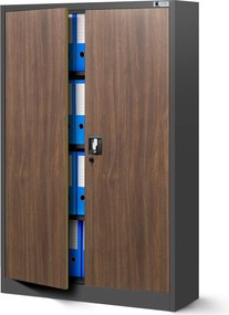 Szafa biurowa Eco Design Kevin 90x40x140 cm antracyt/orzech