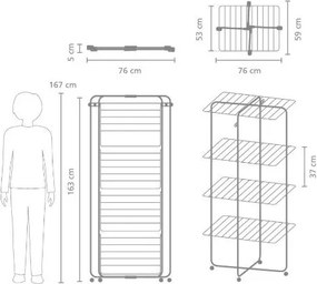 Biała suszarka na pranie 30 m HangOn Tower – Brabantia