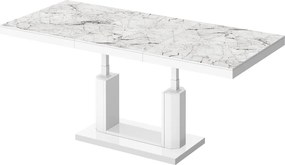 Rozkładany ławostół z marmurowym blatem Quadro Lux marmur/biały