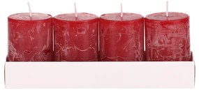 Zestaw świec, czerwone, 4 szt., parafinowe